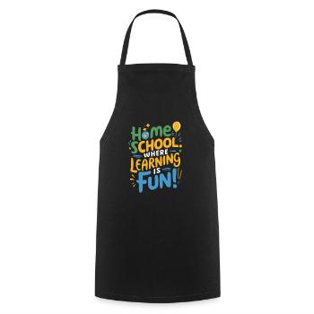 Homeschool Mom Dad Family Life Community Journey - Cooking Apron - black - Front - AI Model Male 185 dark (185cm)