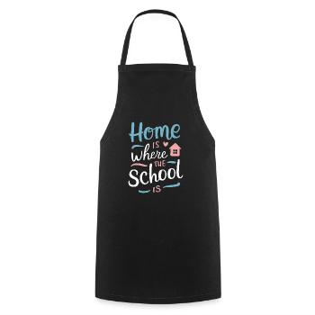 Homeschool Mom Dad Family Life Community Journey - Cooking Apron - black - Front - AI Model Male 185 dark (185cm)