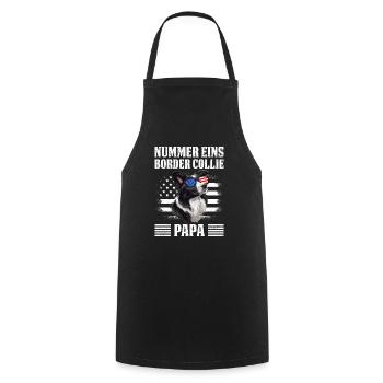 Border Collie NUMBER ONE BORDER COLLIE DAD - Cooking Apron - black - Front - AI Model Male 185 dark (185cm)