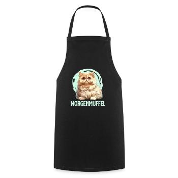Chat persan MORNING POUCH Drôle Propriétaire - Tablier de cuisine - noir - Devant - AI Model Male 185 dark (185cm)