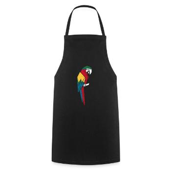 Origami Style Parrot Multicolored Geometric Artful - Cooking Apron - black - Front - AI Model Male 185 dark (185cm)