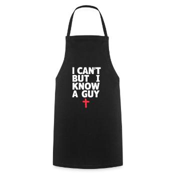 Je ne peux pas, mais je connais une croix de Jésus - Tablier de cuisine - noir - Devant - AI Model Male 185 dark (185cm)
