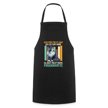 Chat Papa TU N’ES PAS MON CHAT PERSAN Drôle - Tablier de cuisine - noir - Devant - AI Model Male 185 dark (185cm)