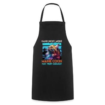 Maine Coon CAN'T MAINE COON SAYS NO - Cooking Apron - black - Front - AI Model Male 185 dark (185cm)