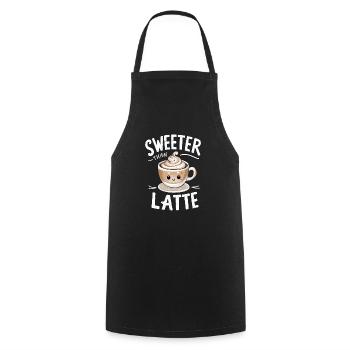 Barista Sweeter Than Latte - Cooking Apron - black - Front - AI Model Male 185 dark (185cm)