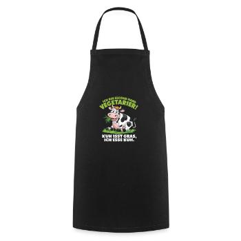 Ich Bin Second Hand Vegetarier Kuh Isst Gras Ich - Kochschürze - Schwarz - Vorne - AI Model Male 185 dark (185cm)