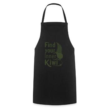 Trouvez le Kiwi qui sommeille en vous - Souvenir Nouvelle-Zélande - Tablier de cuisine - noir - Devant - AI Model Male 185 dark (185cm)