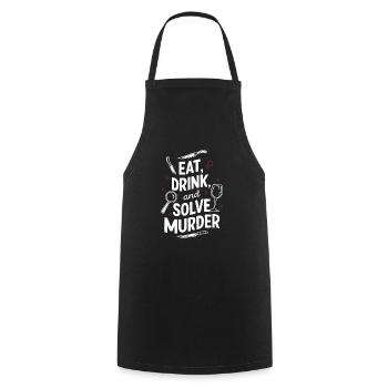 Meurtre Mystère Tenue De Dîner, Fête, Scène De Crime - Tablier de cuisine - noir - Devant - AI Model Male 185 dark (185cm)