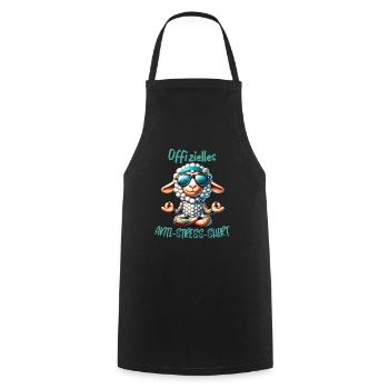 Méditation & Yoga Officiel Anti Stress - Tablier de cuisine - noir - Devant - AI Model Male 185 dark (185cm)