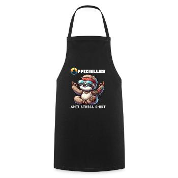 Méditation & Yoga Officiel Anti Stress - Tablier de cuisine - noir - Devant - AI Model Male 185 dark (185cm)