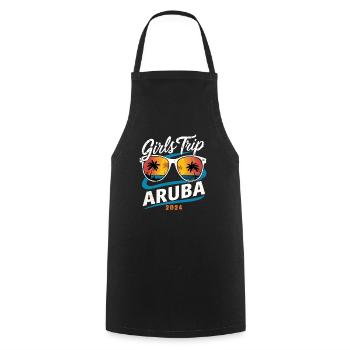 Girls Trip Aruba 2024 - Kochschürze - Schwarz - Vorne - AI Model Male 185 dark (185cm)
