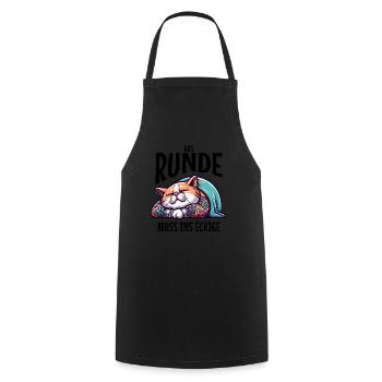 I'm tired so the round has to sleep in the square - Cooking Apron - black - Front - AI Model Male 185 dark (185cm)
