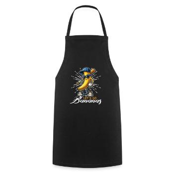 Skurril Zu Deinem Stil Let's Go Bananen - Kochschürze - Schwarz - Vorne - AI Model Male 185 dark (185cm)