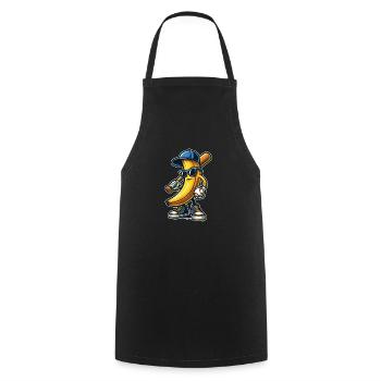 Skurril Zu Deinem Stil Let's Go Bananen - Kochschürze - Schwarz - Vorne - AI Model Male 185 dark (185cm)