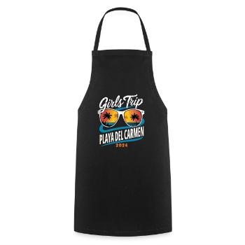 Girls Trip Playa del Carmen 2024 - Cooking Apron - black - Front - AI Model Male 185 dark (185cm)