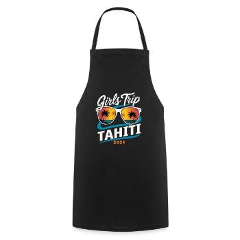 Girls Trip Tahiti 2024 - Kochschürze - Schwarz - Vorne - AI Model Male 185 dark (185cm)