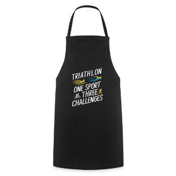 Triathlon Swim Bike Run Triathlete Sports Gift - Cooking Apron - black - Front - AI Model Male 185 dark (185cm)