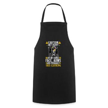 Wet paint - Cooking Apron - black - Front - AI Model Male 185 dark (185cm)