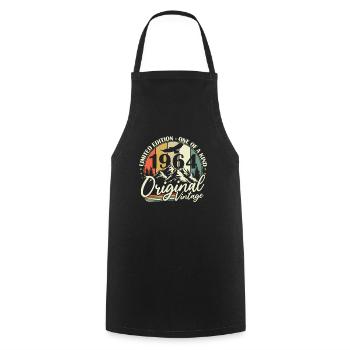 Original 1964 Vintage Vintage Birthday Gift - Cooking Apron - black - Front - AI Model Male 185 dark (185cm)