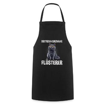 BRITISH SHORTHAIR WHISPERER CAT DAD British - Cooking Apron - black - Front - AI Model Male 185 dark (185cm)
