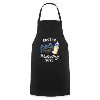 First Father's Day Soon Dad 1st Father's Day Future - Cooking Apron - black - Front - AI Model Male 185 dark (185cm)