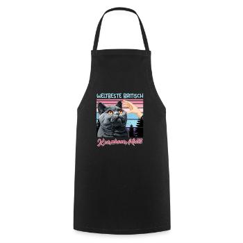 British Shorthair WORLD'S BEST BRITISH SHORTHAIR - Cooking Apron - black - Front - AI Model Male 185 dark (185cm)