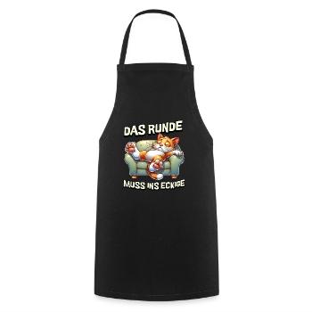 I'm tired so the round has to sleep in the square - Cooking Apron - black - Front - AI Model Male 185 dark (185cm)