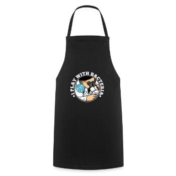 I play with bacteria - Cooking Apron - black - Front - AI Model Male 185 dark (185cm)