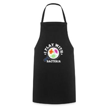 I play with bacteria - Cooking Apron - black - Front - AI Model Male 185 dark (185cm)