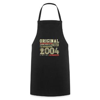 Original September 2004 Vintage Birthday Retro - Cooking Apron - black - Front - AI Model Male 185 dark (185cm)