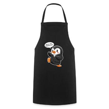 À vos marques, prêts, coup de pied de pingouin ! Pingouin mignon - Tablier de cuisine - noir - Devant - AI Model Male 185 dark (185cm)