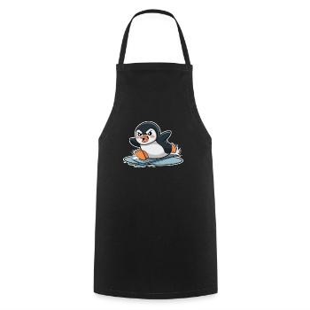 Wütender Pinguin Beim Rennen Auf Eis - Kochschürze - Schwarz - Vorne - AI Model Male 185 dark (185cm)