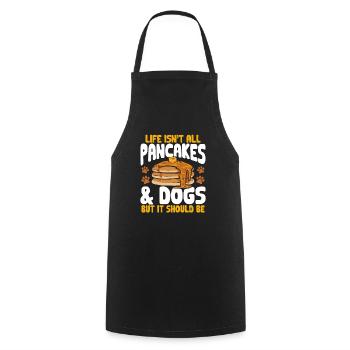 Pancake Frühstück Pfannkuchen - Kochschürze - Schwarz - Vorne - AI Model Male 185 dark (185cm)