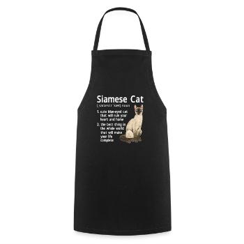 Siamese Cat Siamese Cat - Cooking Apron - black - Front - AI Model Male 185 dark (185cm)