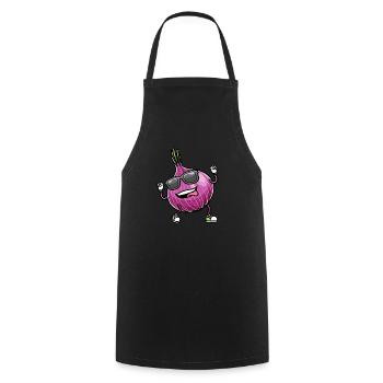 Légumes à l’oignon rouge - Tablier de cuisine - noir - Devant - AI Model Male 185 dark (185cm)