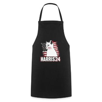 Kamala Harris 24 Cat Lady Supporter - Kochschürze - Schwarz - Vorne - AI Model Male 185 dark (185cm)