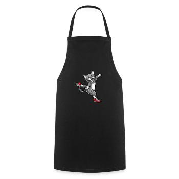 Figure Skating - Cat Figure Skating - Cooking Apron - black - Front - AI Model Male 185 dark (185cm)