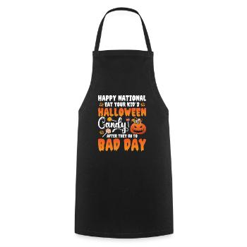Halloween Happy National Eat Your Kind's Halloween - Cooking Apron - black - Front - AI Model Male 185 dark (185cm)