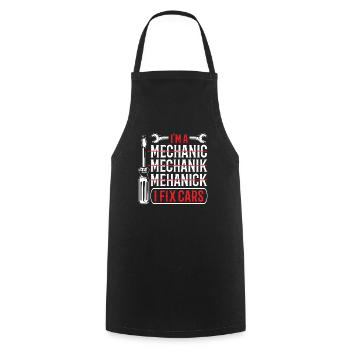 Saying mechanic - Cooking Apron - black - Front - AI Model Male 185 dark (185cm)