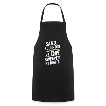 Sculpteurs de sable professionnels sur la plage du - Tablier de cuisine - noir - Devant - AI Model Male 185 dark (185cm)
