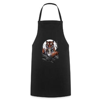 Tiger - Kochschürze - Schwarz - Vorne - AI Model Male 185 dark (185cm)