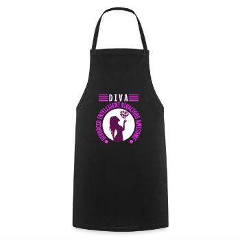 Divorce Diva - Cooking Apron - black - Front - AI Model Male 185 dark (185cm)