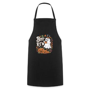Boo-Brew Fantômes et citrouilles d'Halloween - Tablier de cuisine - noir - Devant - AI Model Male 185 dark (185cm)