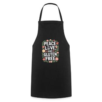 Peace, Love, And Gluten Free - Cooking Apron - black - Front - AI Model Male 185 dark (185cm)