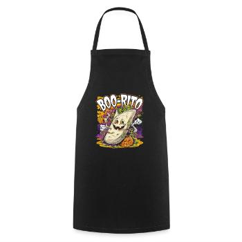 Boo-Rito Halloween Burrito Cute Ghost Pumpkin - Kochschürze - Schwarz - Vorne - AI Model Male 185 dark (185cm)