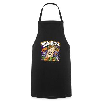 Boo-Rito Halloween Burrito Cute Ghost Pumpkin - Kochschürze - Schwarz - Vorne - AI Model Male 185 dark (185cm)