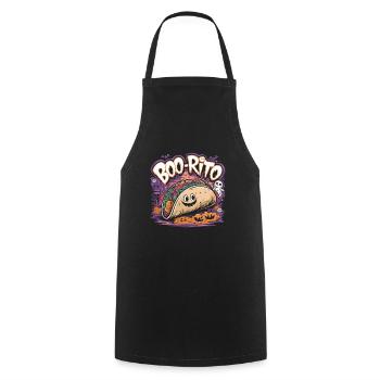 Boo-Rito Burrito d’Halloween Citrouille fantôme mignonne - Tablier de cuisine - noir - Devant - AI Model Male 185 dark (185cm)