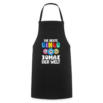 Bingo Zockerin DIE BESTE BINGO OMA DER WELT - Kochschürze - Schwarz - Vorne - AI Model Male 185 dark (185cm)