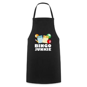 Bingo Player BINGO JUNKIE Binge Lover - Cooking Apron - black - Front - AI Model Male 185 dark (185cm)