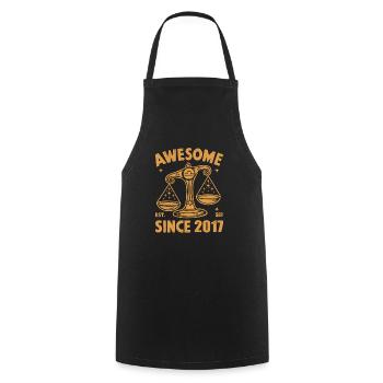 Génial depuis 2017 Balance Anniversaire - Tablier de cuisine - noir - Devant - AI Model Male 185 dark (185cm)